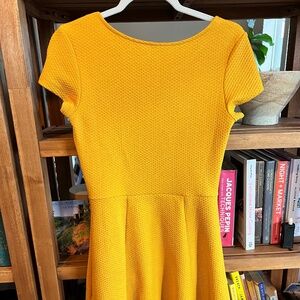 Mustard Yellow Textured Dress 🌻 | Fit & Flare | Size S | Perfect for FalSpring!